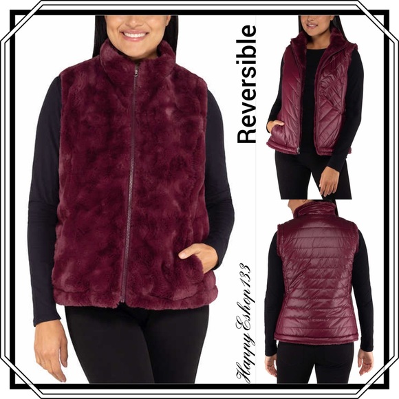 Nicole Miller Jackets & Blazers - Nicole Miller Women’s Faux Fur Reversible Vest